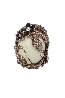 Roberto Cavalli Snake and Flower Ring - Lyst