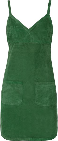 See By Chloé Suede Mini Dress in Green - Lyst