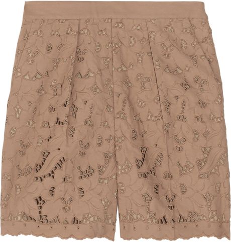 Stella Mccartney Lace Shorts in Brown - Lyst