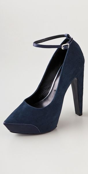 Theyskens' Theory Aki Suede Platform Pumps in Blue (navy) - Lyst