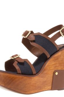 Tory Burch Florian Buckled Wedge Sandal - Lyst