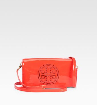  Perf Patent Leather Logo Clutch 