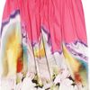 Vera Wang Printed Twisted Stretchcotton Skirt in Multicolor (multicolored) - Lyst