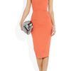 Victoria Beckham Stretchcrepe Dress in Orange (gray) - Lyst