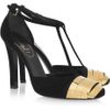 Yves Saint Laurent Candide Paneled Suede Pumps in Black - Lyst