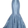 Zac Posen Strapless Taffeta Fishtail Gown in Blue - Lyst
