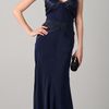 Zac Posen Duchess Satin Gown in Blue (midnight) - Lyst