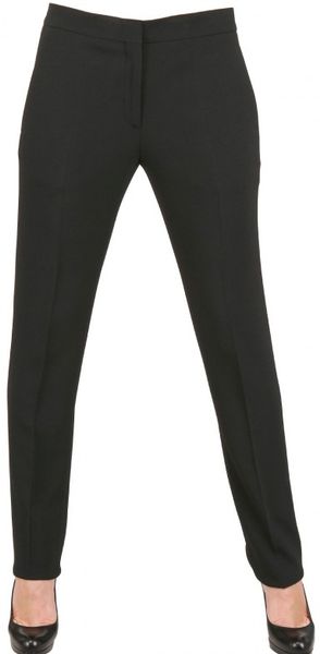 Calvin Klein Stretch Crepe Cady Trousers in Black - Lyst