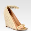 Diane Von Furstenberg Metallic Leather Espadrille Wedge Sandals in Gold - Lyst