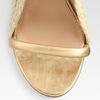 Diane Von Furstenberg Metallic Leather Espadrille Wedge Sandals in Gold - Lyst