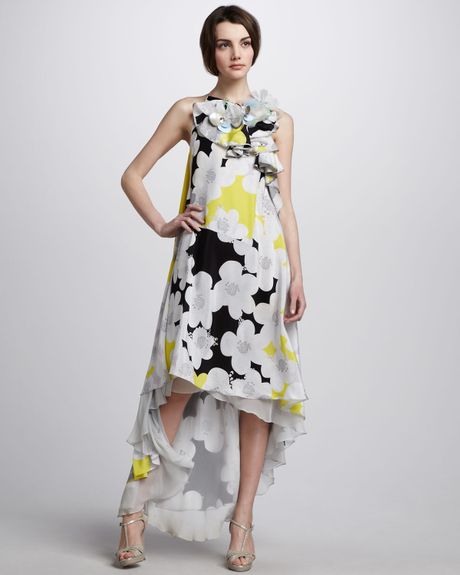 Diane Von Furstenberg Nascha Embellished Silk Dress in White (petal lagoon) - Lyst