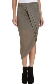 Helmut Lang Slack Jersey Front Wrap Skirt - Lyst