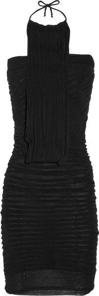 Isabel Marant Liz Ruched Stretch Crepejersey Mini Dress in Black - Lyst