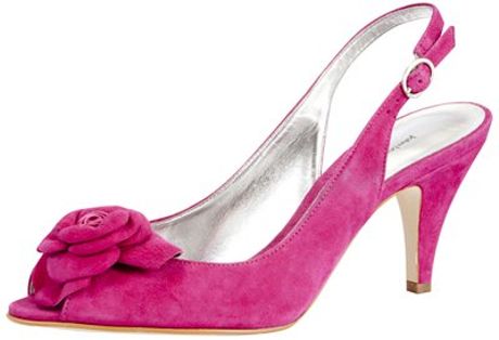 Sandals Peep John slingback  pink sandals Toe Pink Cardle in Lewis Detail Leaf Pink Slingback