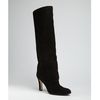 Manolo Blahnik Black Suede Slip On Khomo Tall Boots in Black - Lyst