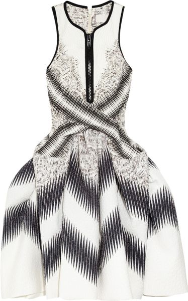 Peter Pilotto Irene Printed Cotton and Silkblend Dress in Gray (black) - Lyst