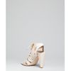Pour La Victoire Taupe Leather Cora Laceup Caged Sandals in Beige (taupe) - Lyst