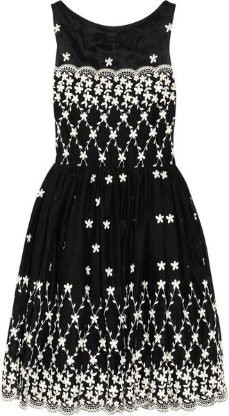 RED Valentino Embroidered Cotton Dress - Lyst