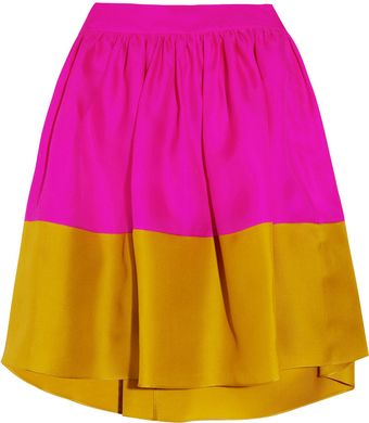 Roksanda Ilincic Jim Colorblock Silktwill Skirt - Lyst
