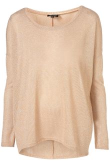 Topshop Oversized Lurex Sweat - Lyst