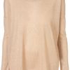 Topshop Oversized Lurex Sweat in Pink (peach) - Lyst