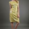 Kay Unger Floral Cap Sleeve Dress in Citrus in Yellow (floral) - Lyst