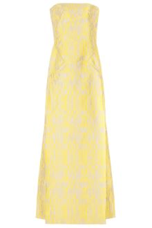 Carolina Herrera Strapless Print Faille Gown - Lyst