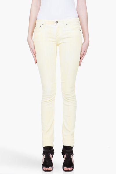 Helmut Lang  Relief Wash Jeans in Yellow - Lyst