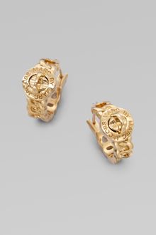 Marc By Marc Jacobs Structured Turnlock Hoop Earrings - Lyst