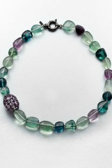 M.c.l By Matthew Campbell Laurenza Amethyst Accented Multicolored Flourite Beaded Necklace - Lyst