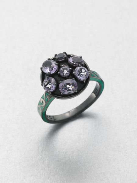 M.c.l By Matthew Campbell Laurenza Enamel Accented Amethyst Ring in Purple (multi) - Lyst