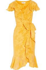 Moschino Ruffled Georgettejacquard Wrap Dress