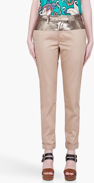 Thakoon Beige Cropped Pants - Lyst