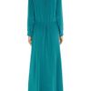 Tibi Slit Silk Crepe De Chine Gown in Blue - Lyst