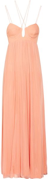 Willow Stretch Silk and Tulle Maxi Dress - Lyst