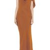 Alexander Wang Asymmetric Silk Crepe Dress in Brown - Lyst