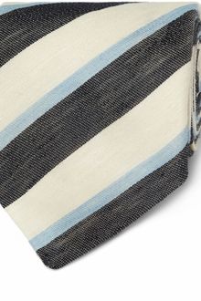 E. Tautz Wide Striped Linen and Silkblend Tie - Lyst