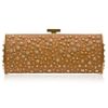 Elie Saab Long Structured Leather and Crystal Clutch in Brown - Lyst