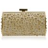 Elie Saab Structured Leather and Crystal Clutch in Gold - Lyst