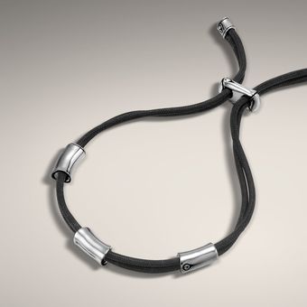  Black Cord Three Station Bracelet 