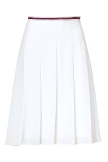 L'Agence White Pleated Skirt - Lyst