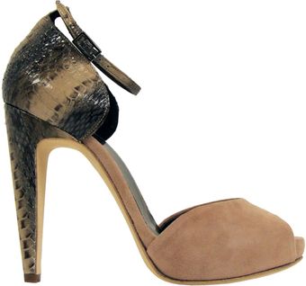  Suede and Python Mary Jane Sandal 