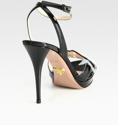 prada lip sandals patent platform leather