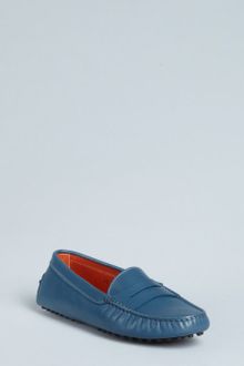 Tod's Cadet Blue Leather Penny Loafers - Lyst