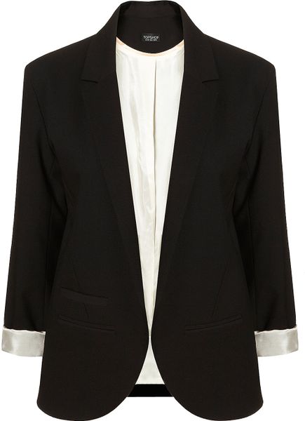 Topshop Black Boyfriend Blazer in Black - Lyst