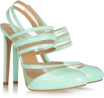 Versus  Patentleather and Mesh Pumps - Lyst