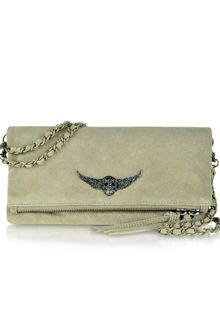 Zadig & Voltaire Rock Suede Leather Clutch - Lyst