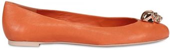 Alexander McQueen Leather Skull Ballerina Flats - Lyst