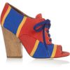 Dolce & Gabbana Woven Laceup Peeptoe Sandals in Red - Lyst