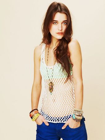 Free People Crochet Net Tank - Lyst